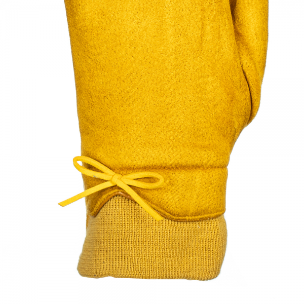 Дамски ръкавици Filia жълт цвят, 2 - Kalapod.bg